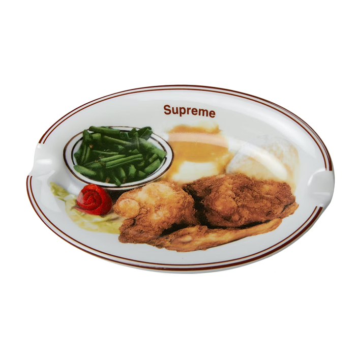 Chicken Dinner Plate Ashtray - White