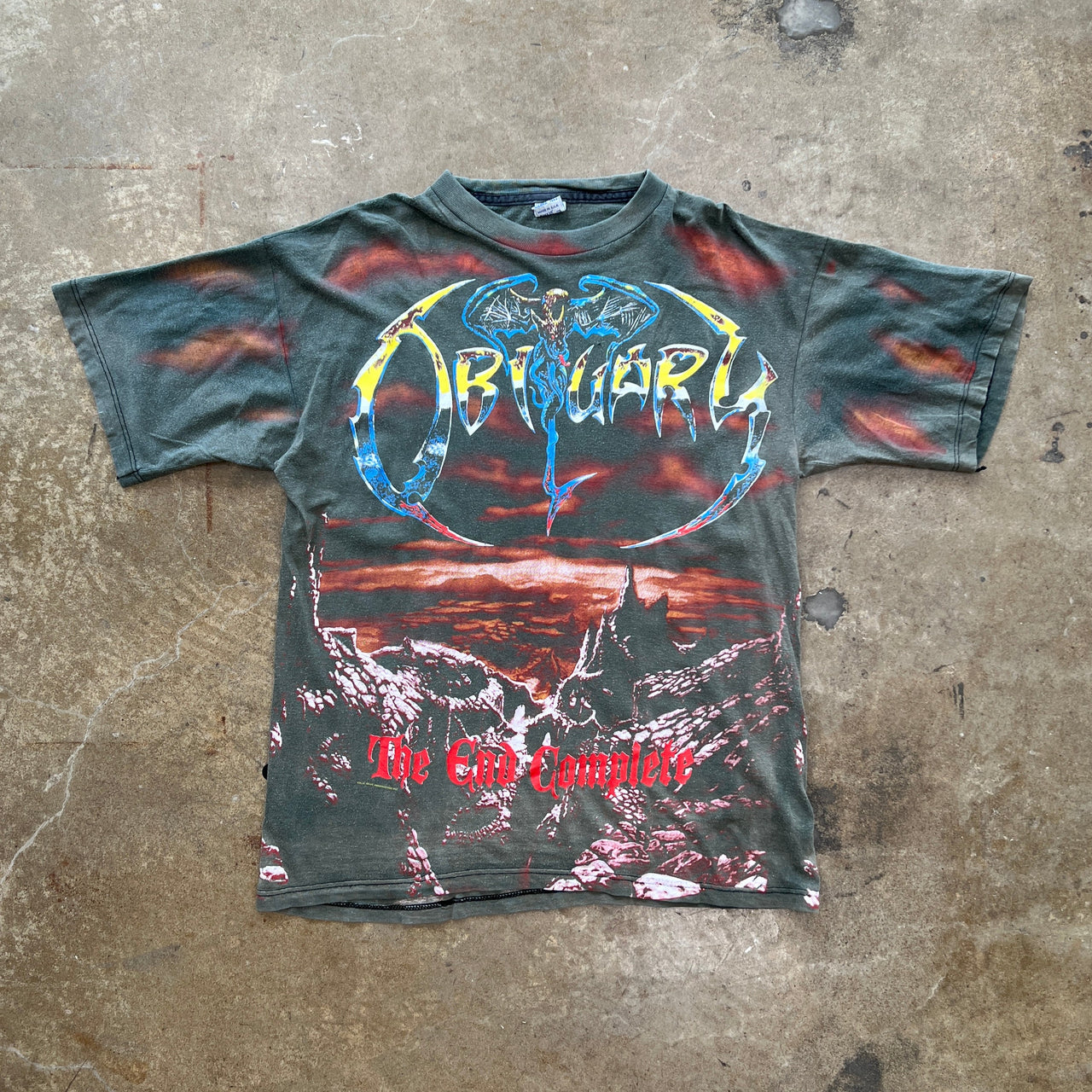 1993 Obituary The End Complete Rock Band Tee