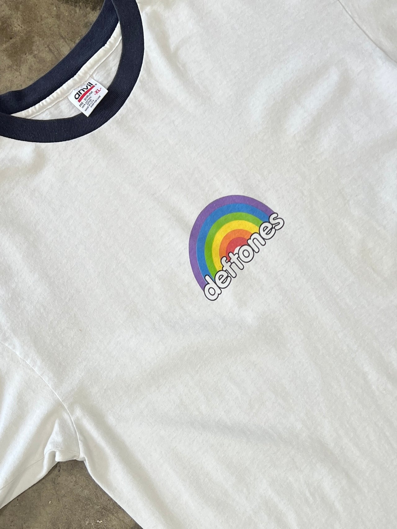 90s Deftones Rainbow Ringer Band Tee