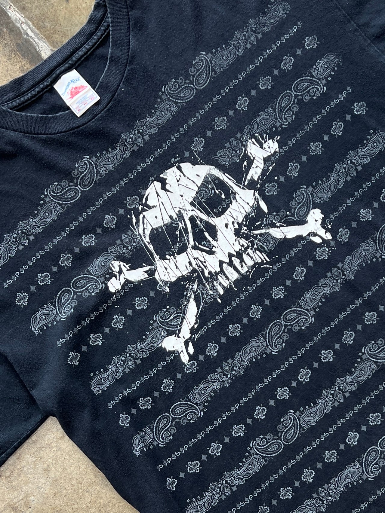 Y2K Crossbones Skull Bandana Print Tee