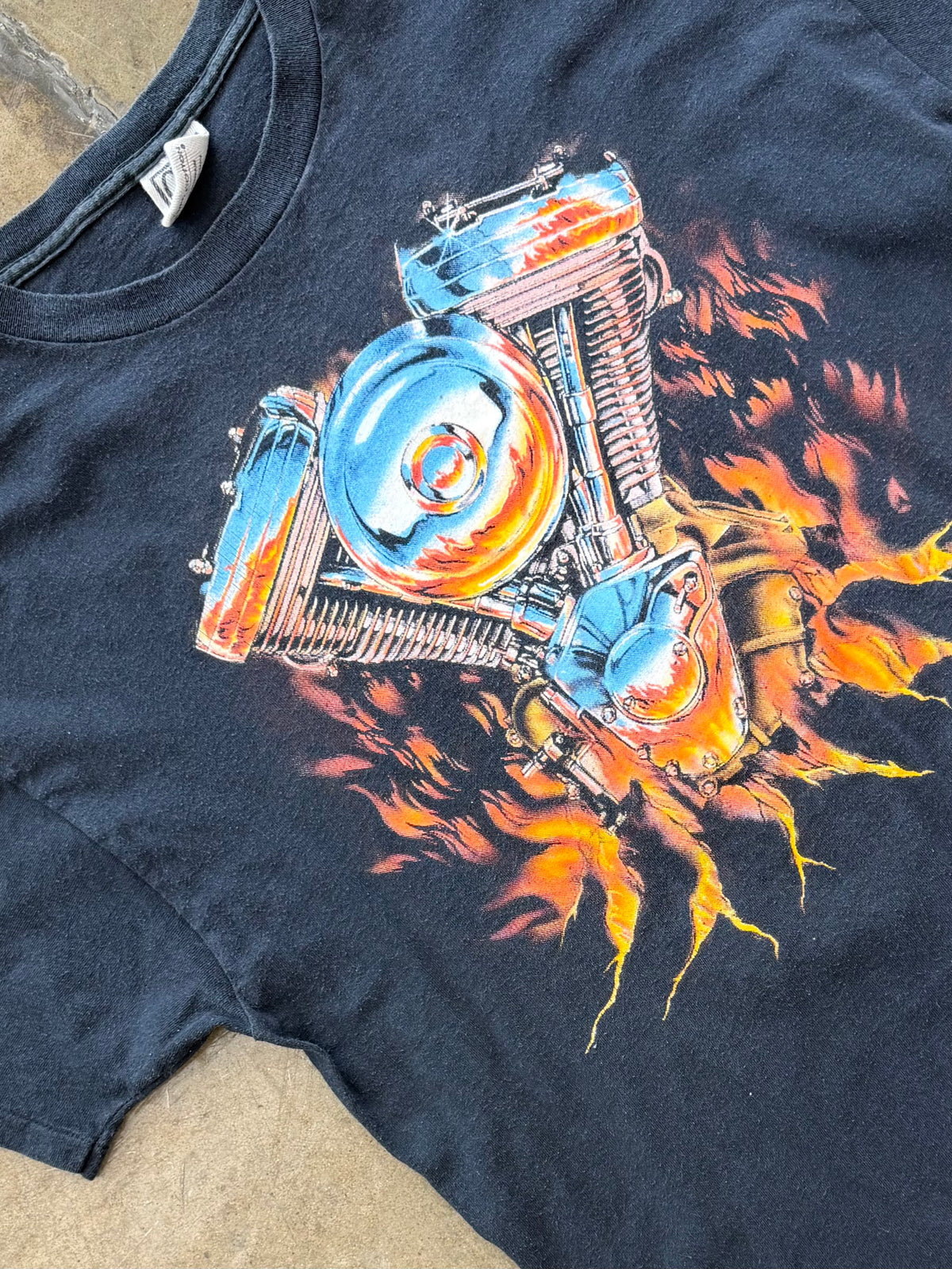 1994 CMJ American Biker Panhead Flame Motorcycle Tee