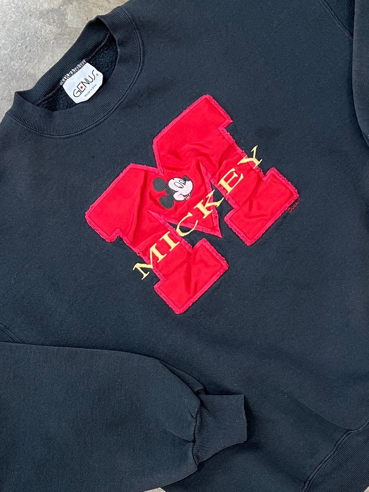 Disney Mickey Mouse Letter Patch Crewneck