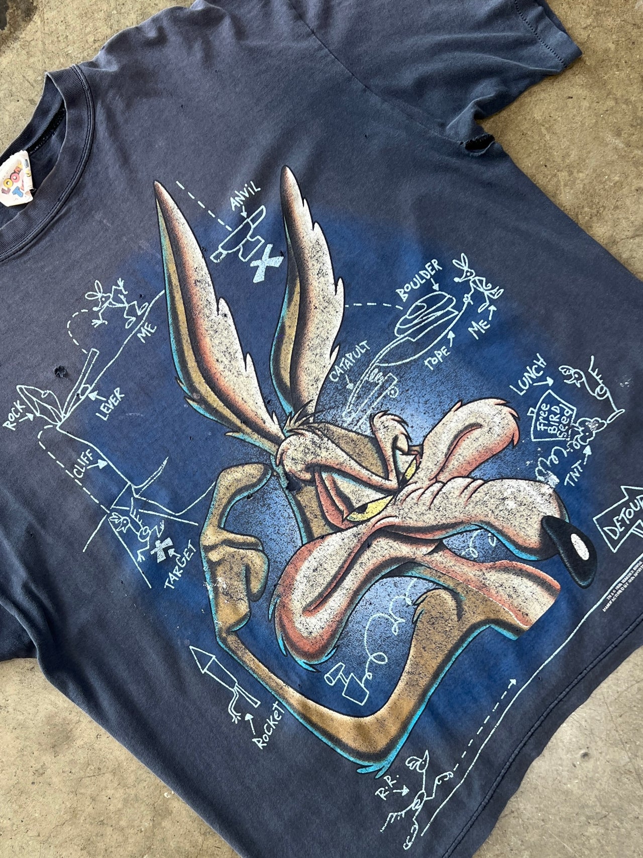 1996 Looney Tunes Map Blueprint Single Stitch Tee