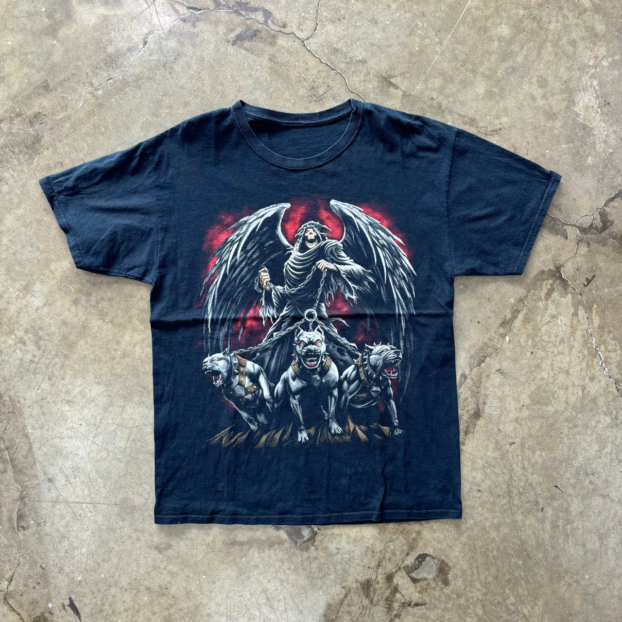 Grim Reaper Angel of Death Dog Halloween Tee