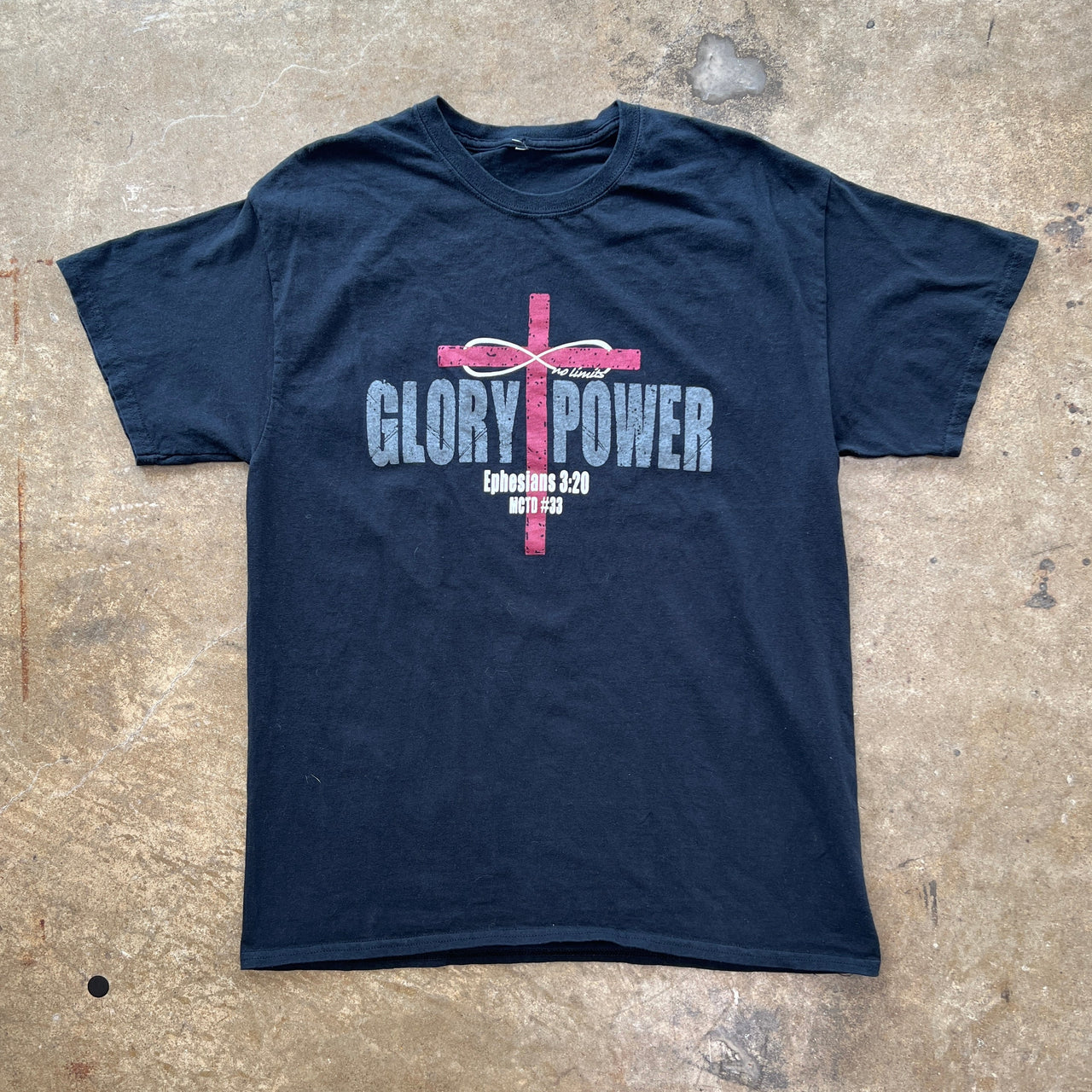 Religious Cross Glory Power Ephesians Bible Tee