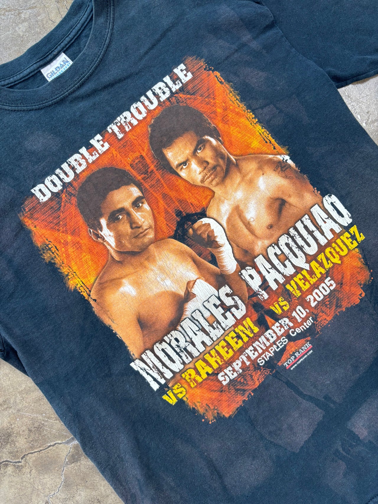 2005 Double Trouble Morales v. Pacquiao Tee Medium