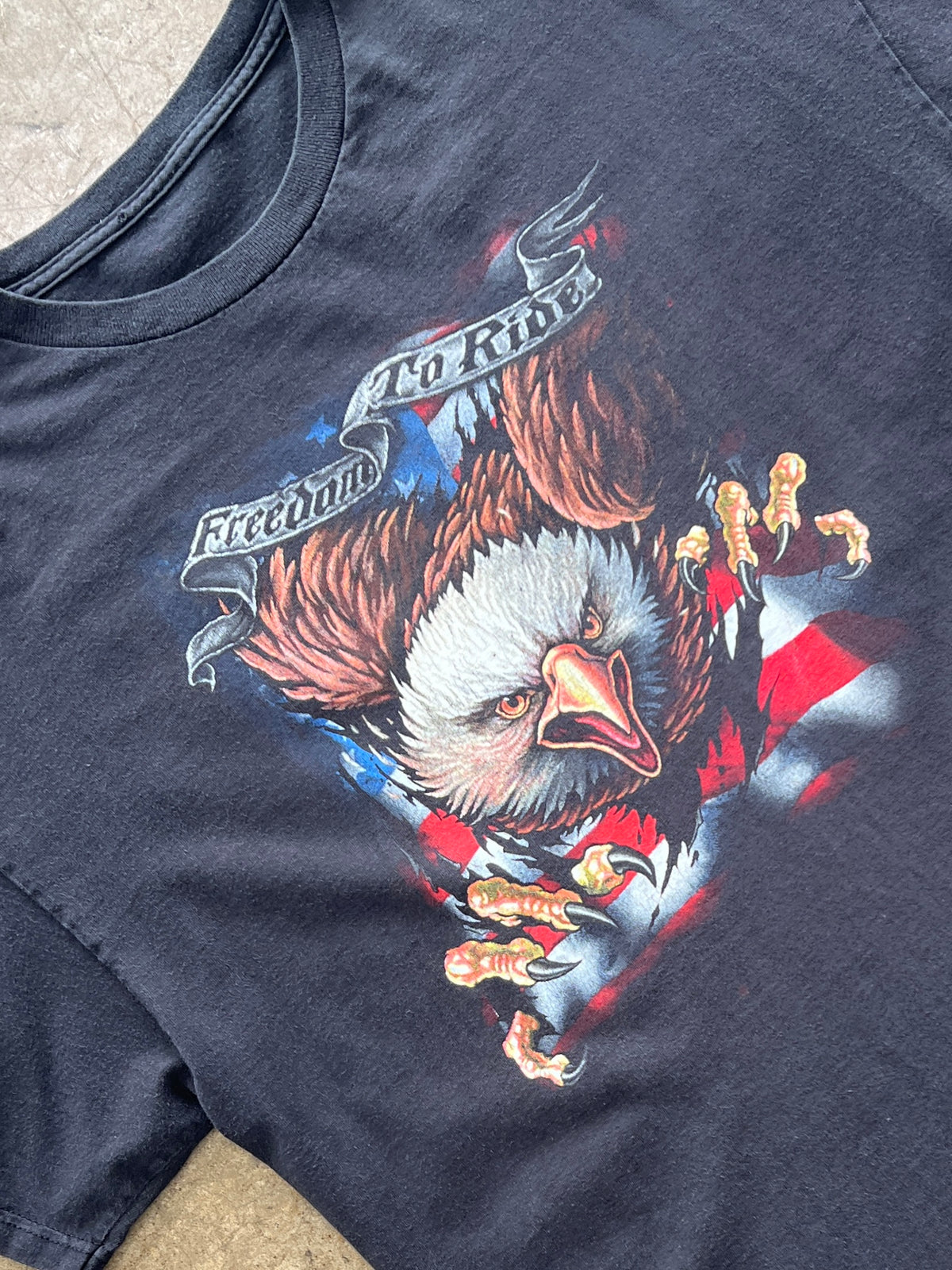 Freedom to Ride Eagle American Flag Motorcycle Tee
