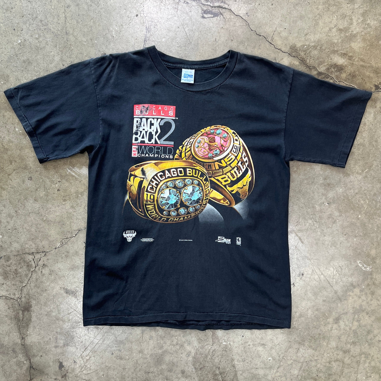 1992 Chicago Bulls Back 2 Back Champion Ring Tee Single Stitch Salem