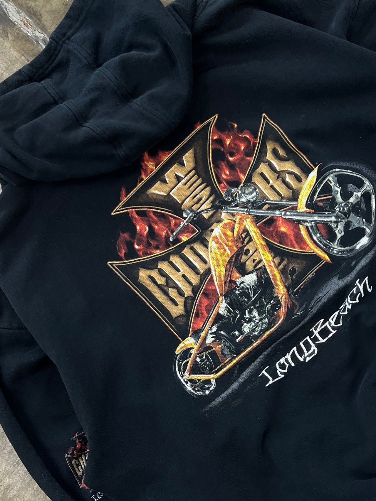West Coast Choppers Flame Motorcycle Cross Logo Jesse Who Hoodie