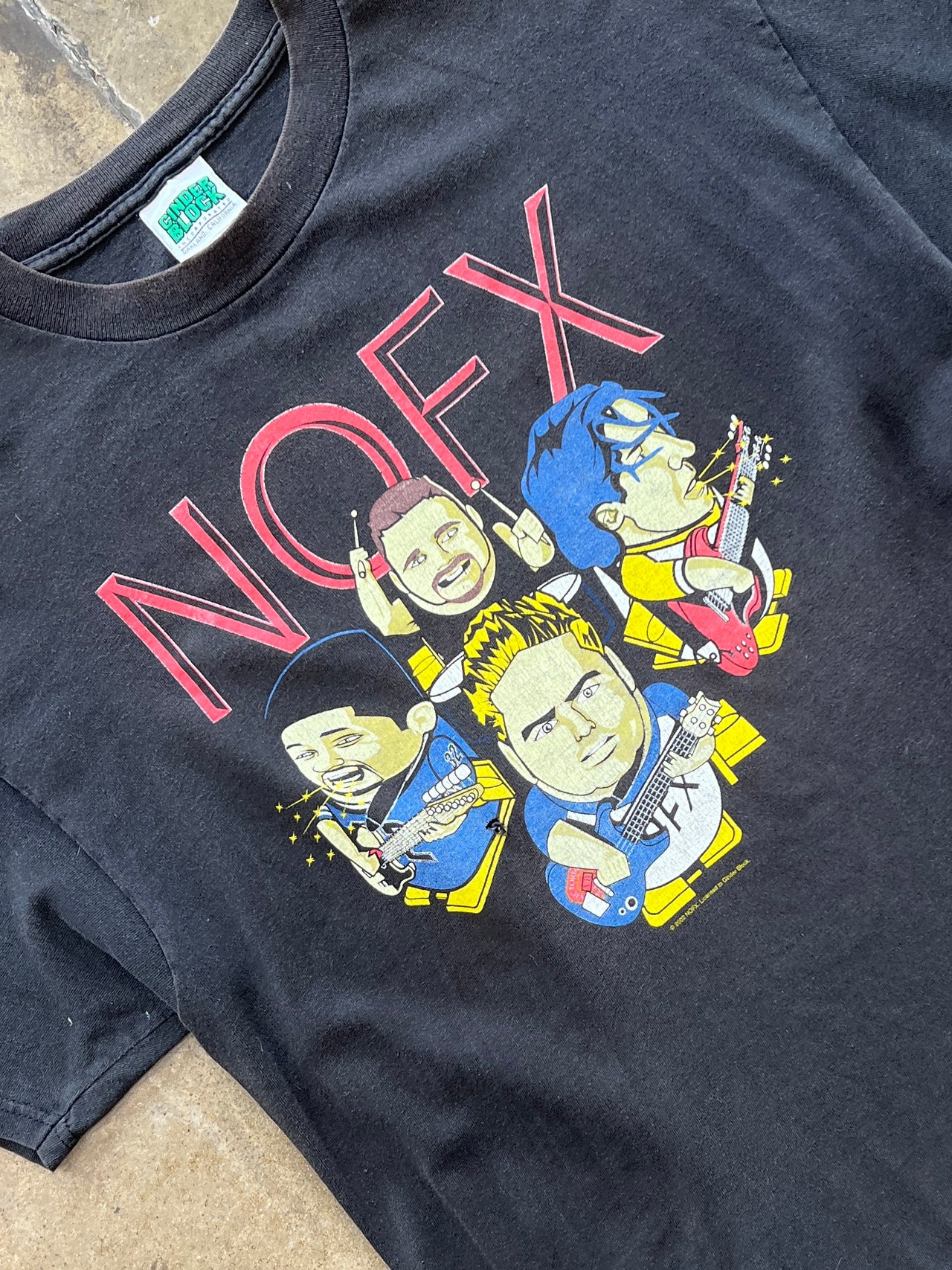 2002 NOFX Cinder Block Cartoon Band Tee