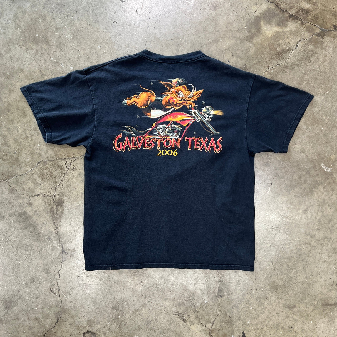2006 Galveston Texas Motorcycle Cross Tee