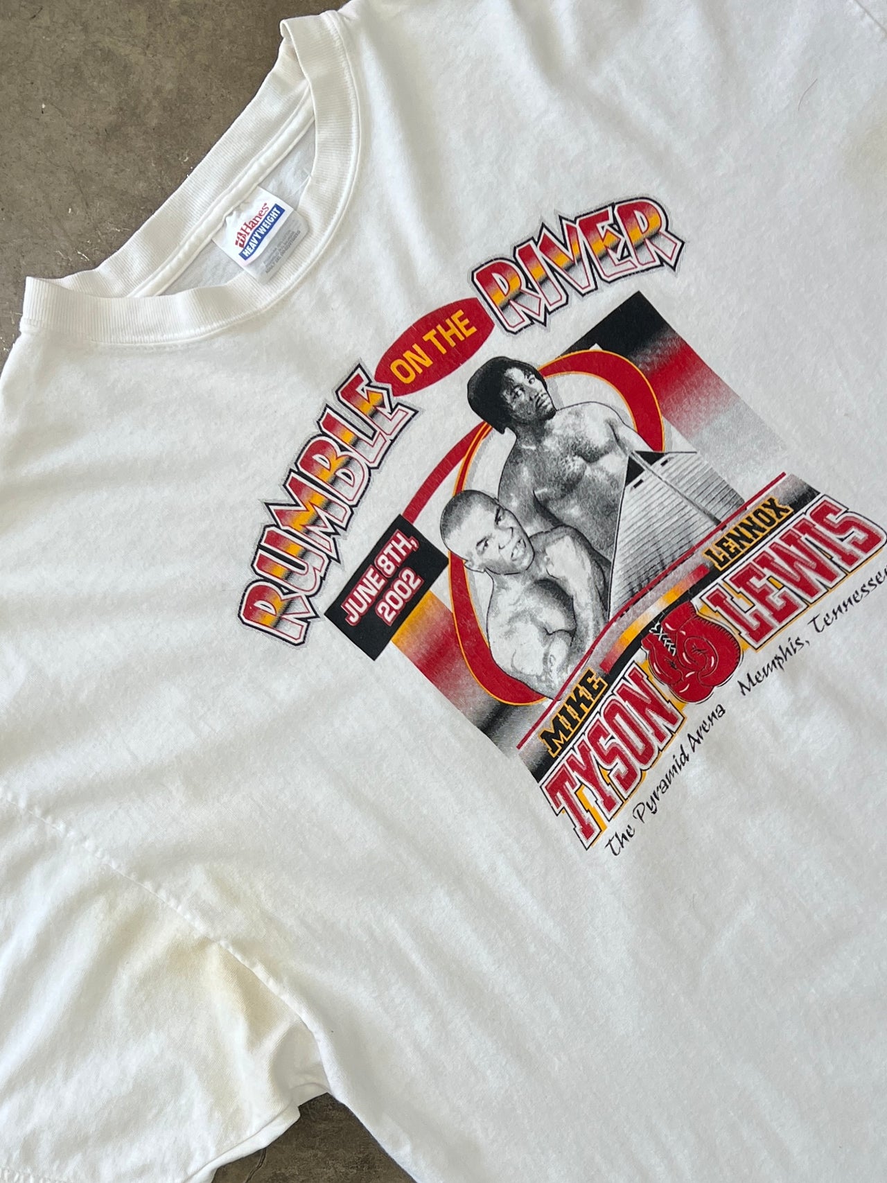 2002 Mike Tyson Lennox Lewis Rumble on the River Boxing Tee