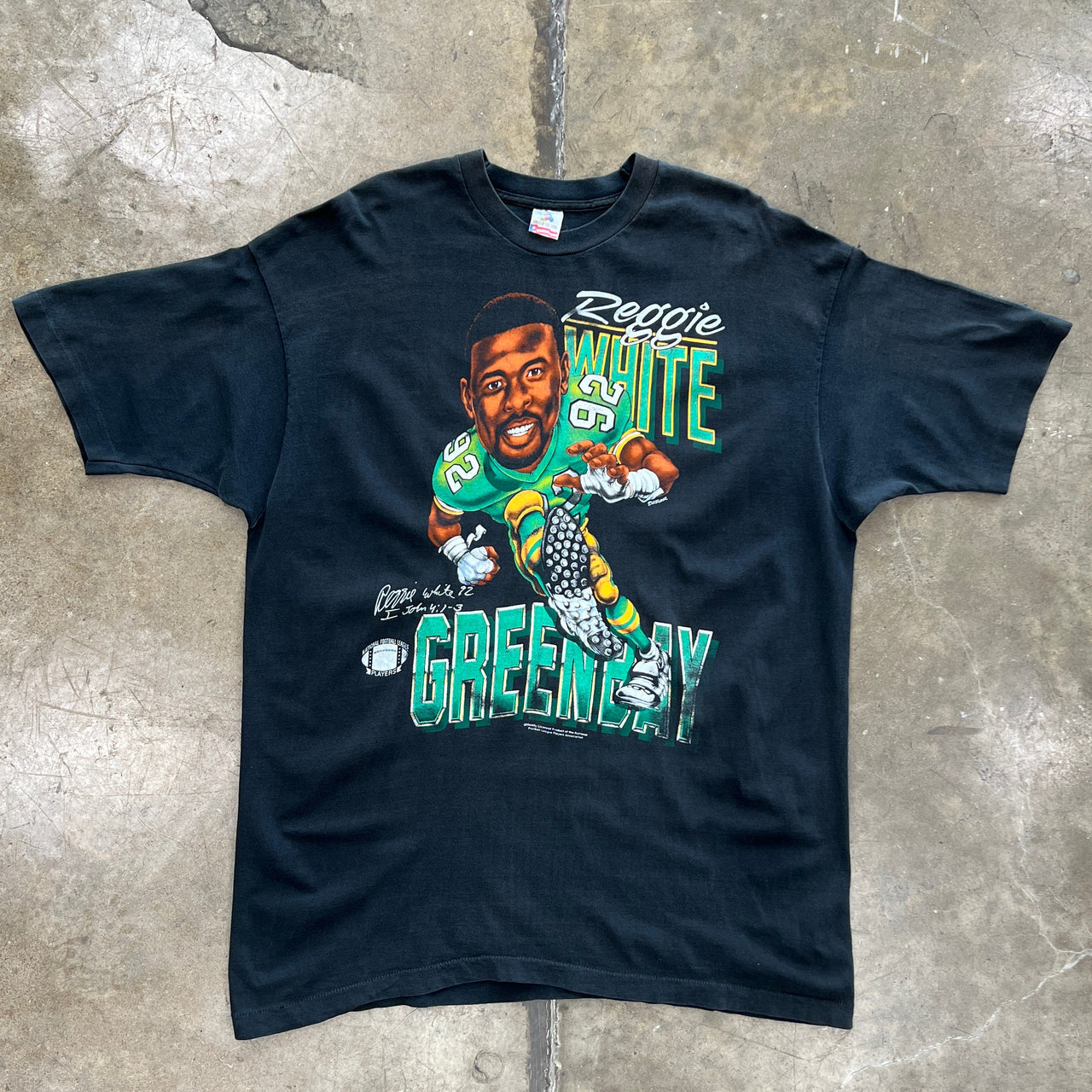 1992 NFL Reggie White Green Bay Packers Caricature Tee