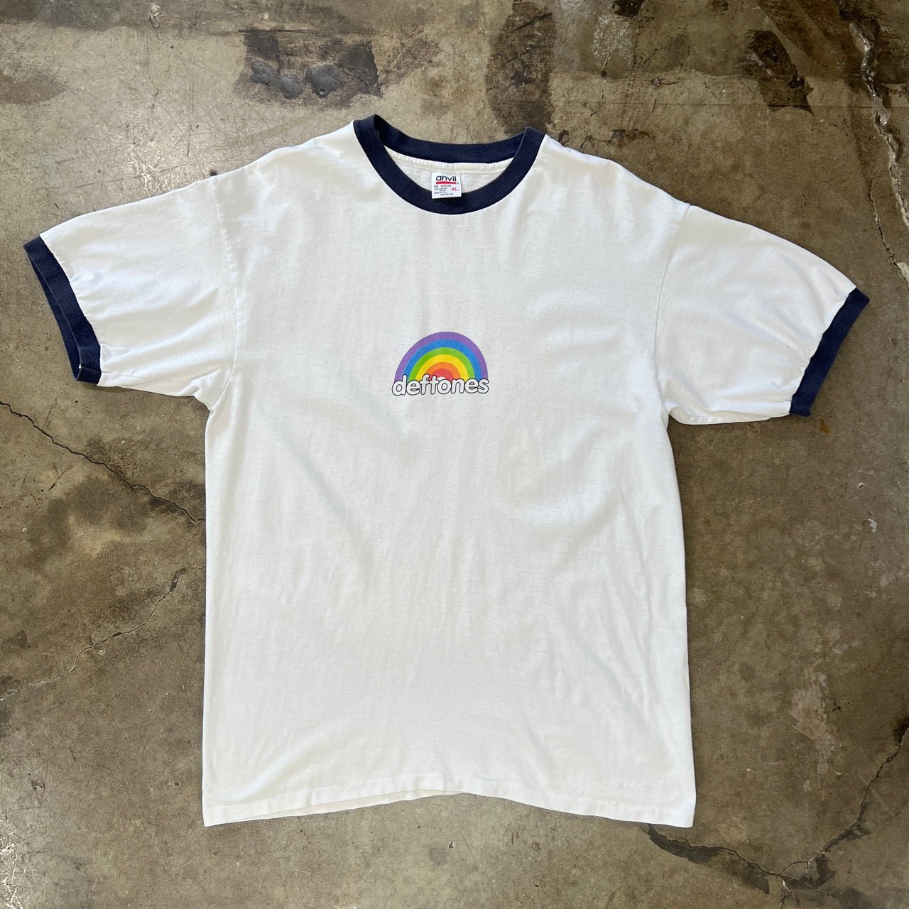 90s Deftones Rainbow Ringer Band Tee