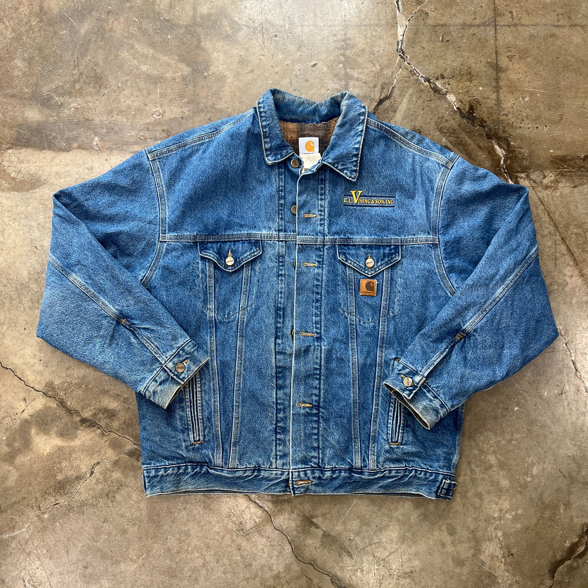 Vintage Carhartt Fleece Lined Denim Jacket