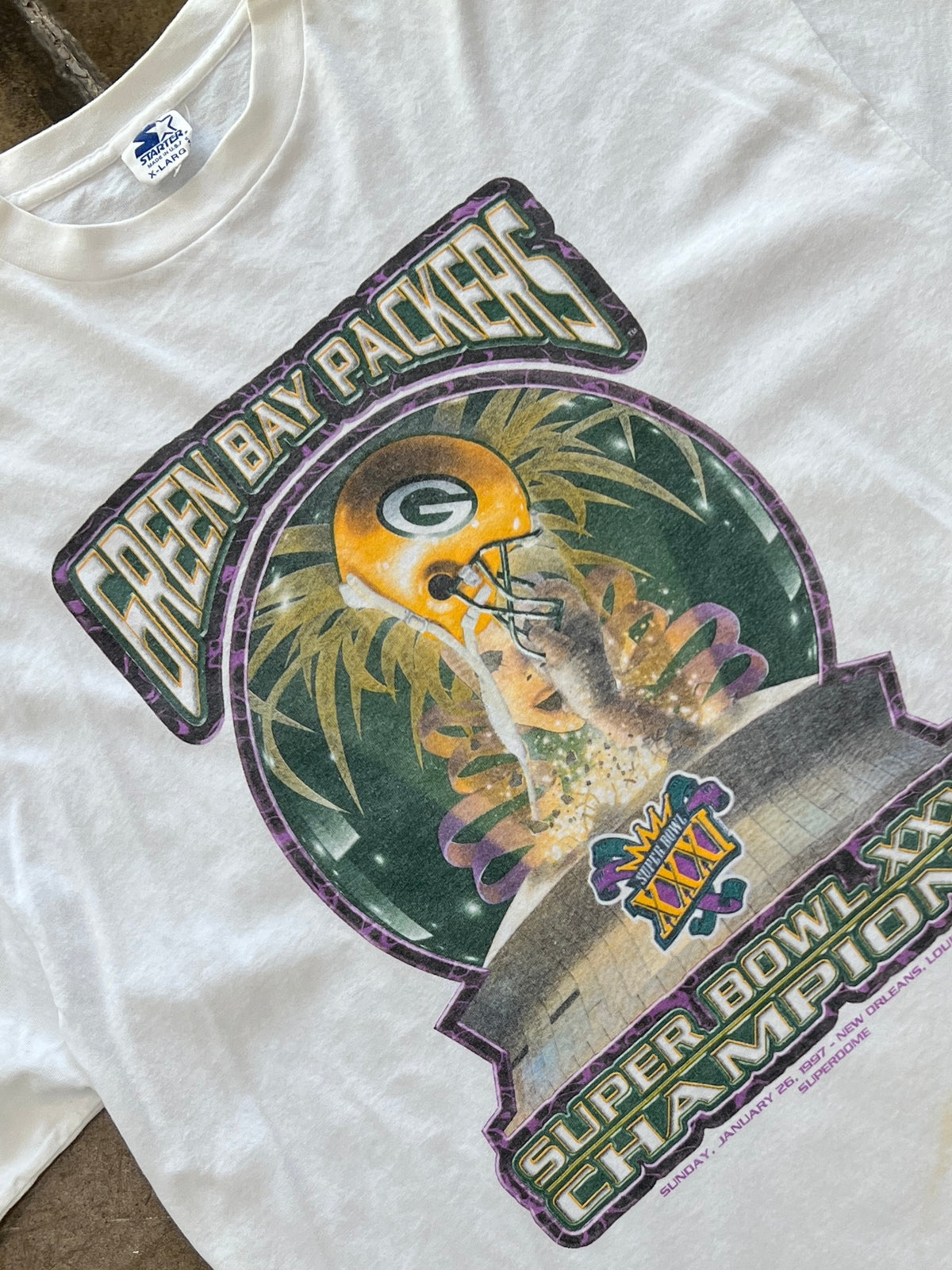 1997 Starter Green Bay Packers Super Bowl XXXI Tee