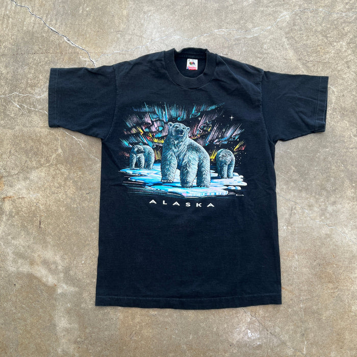 Polar Bear Northern Lights Single Stitch Tee Medium