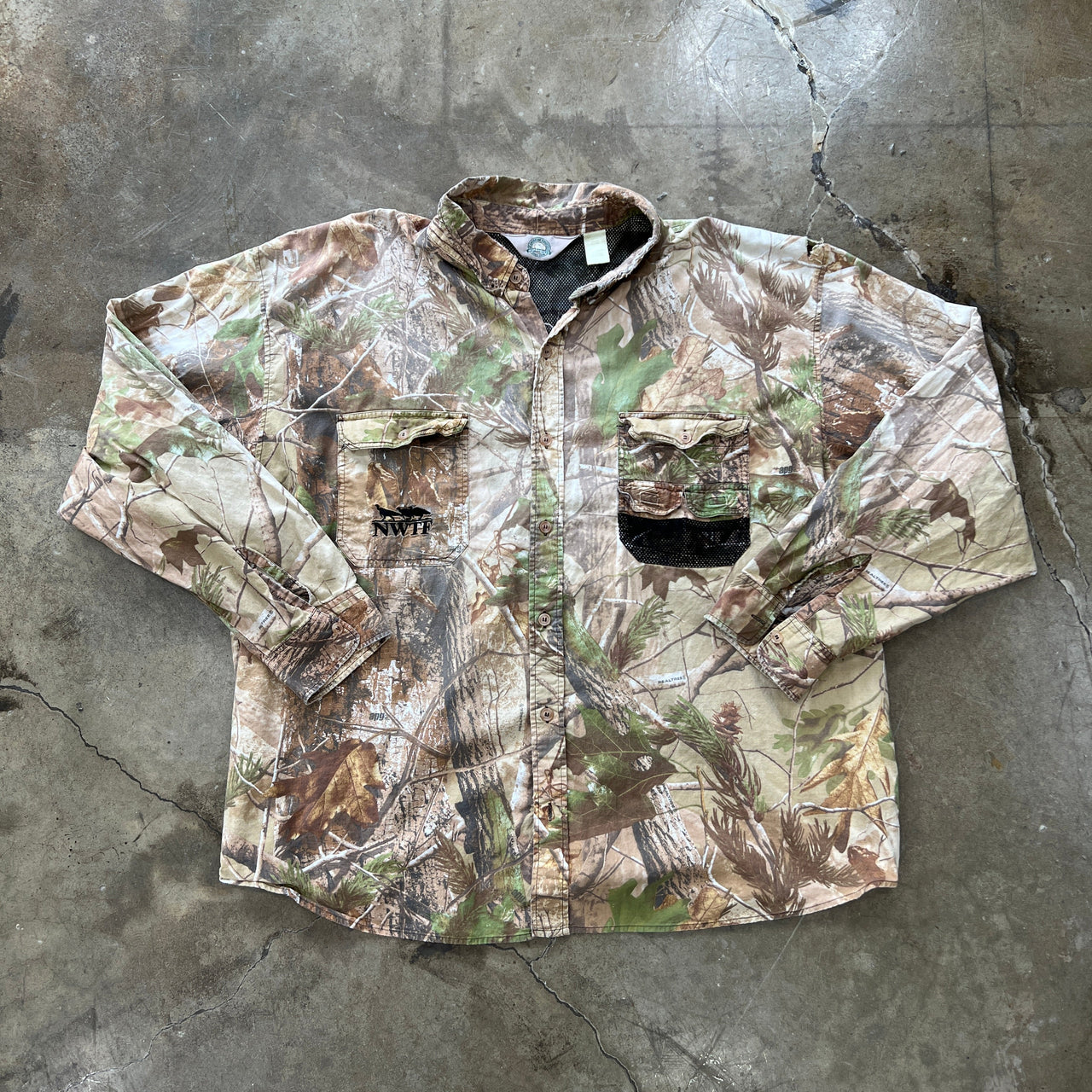 American Tradition Realwood Camo Mesh Lined Shirt