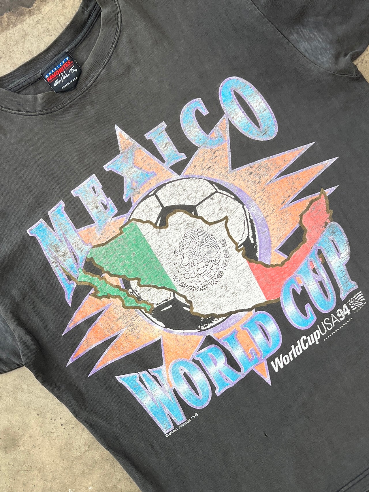 1994 World Cup USA Mexico Magic Johnson Team Tee