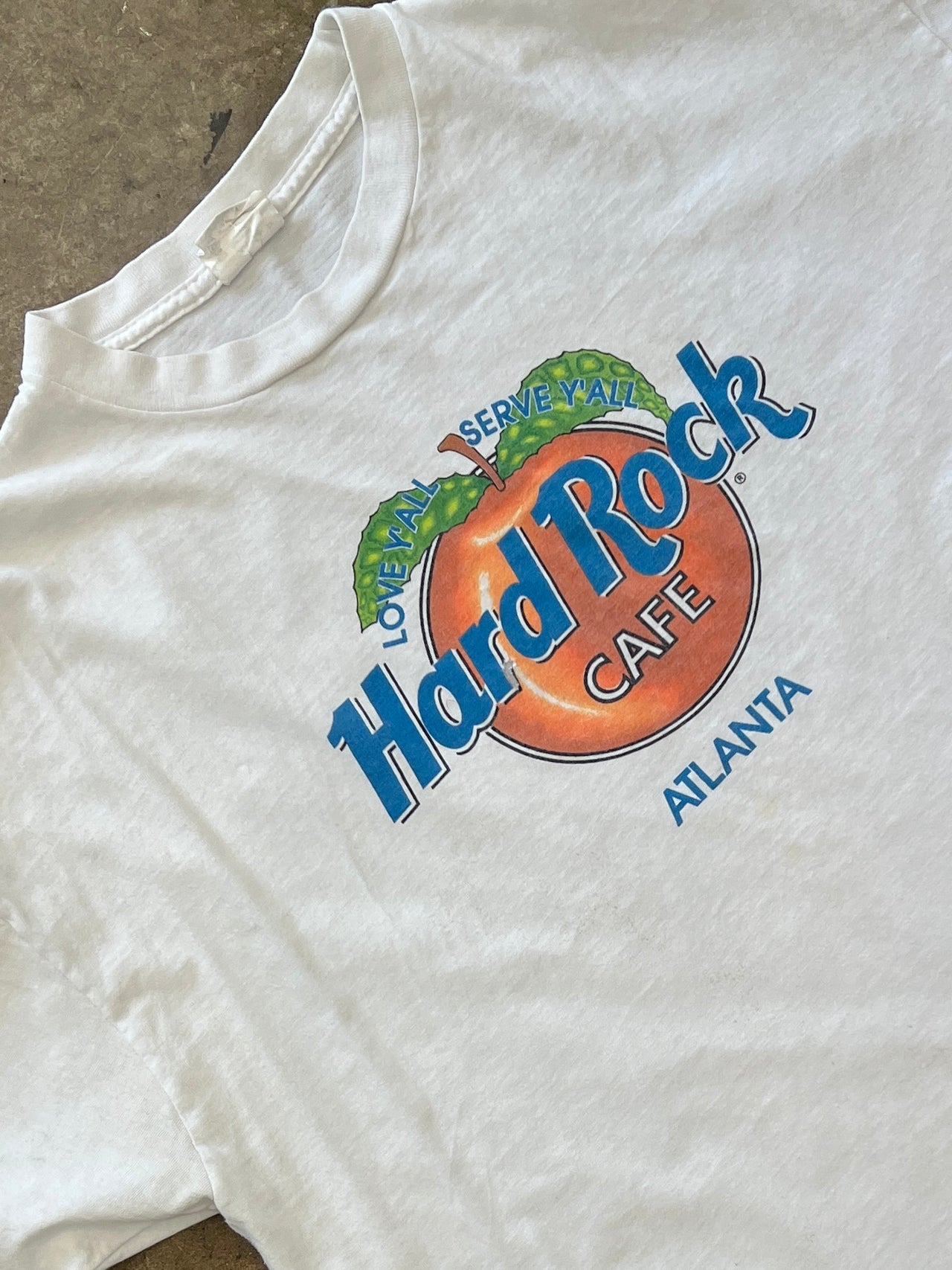 80s Hard Rock Cafe Atlanta Peach Love Y'all Single Stitch Tee