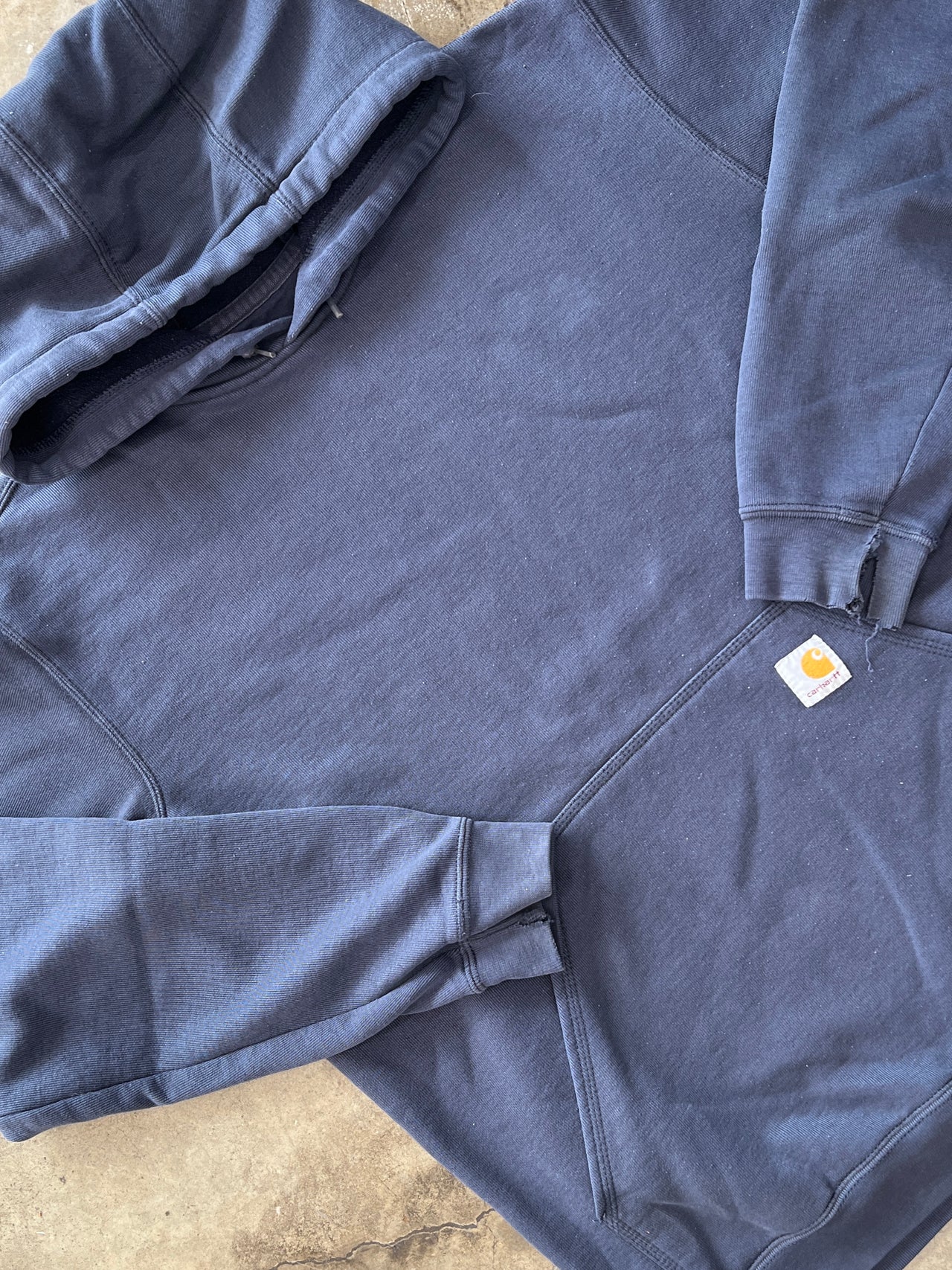 Carhartt Branded Sleeve Navy Hoodie