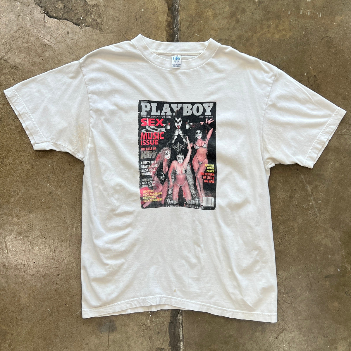 1999 Girls of Kiss Playboy Gene Simmons Magazine Cover Band Tee