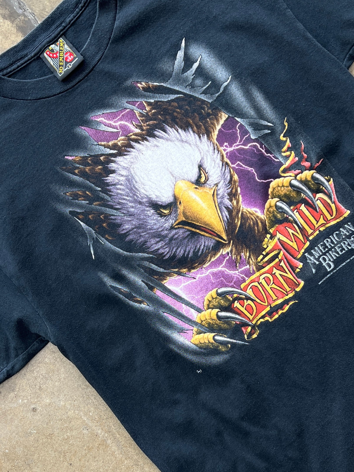 1992 3D Emblem Born Wild Eagle Lightning Tee