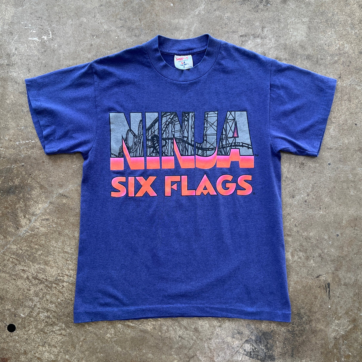 Ninja Six Flags Amusement Park Ride Tee Single Stitch
