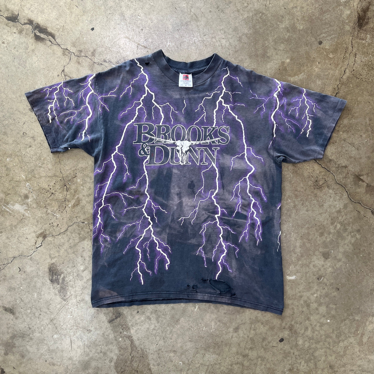 90s Brooks & Dunn AOP Lightning Thrashed Tee
