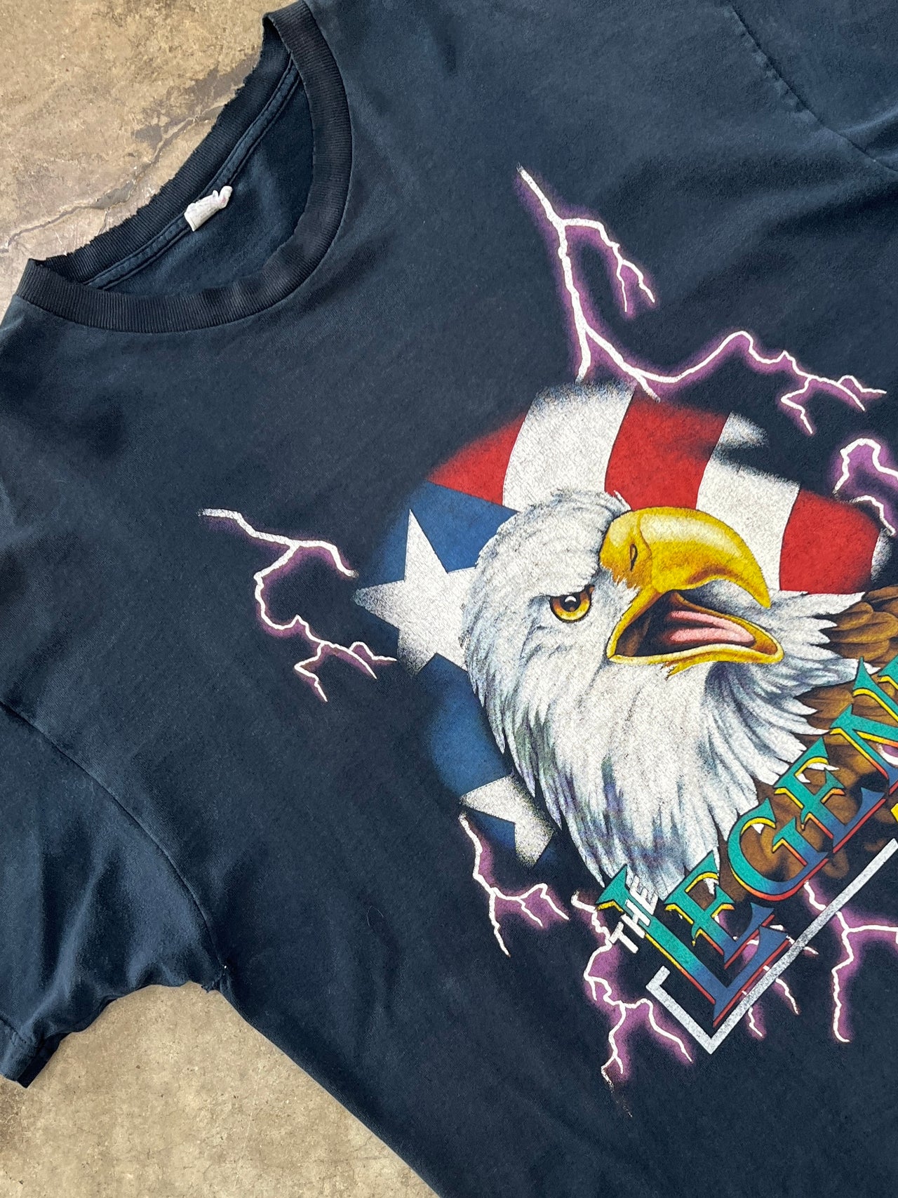 90 Legend Lives American Thunder Lightning Eagle Tee
