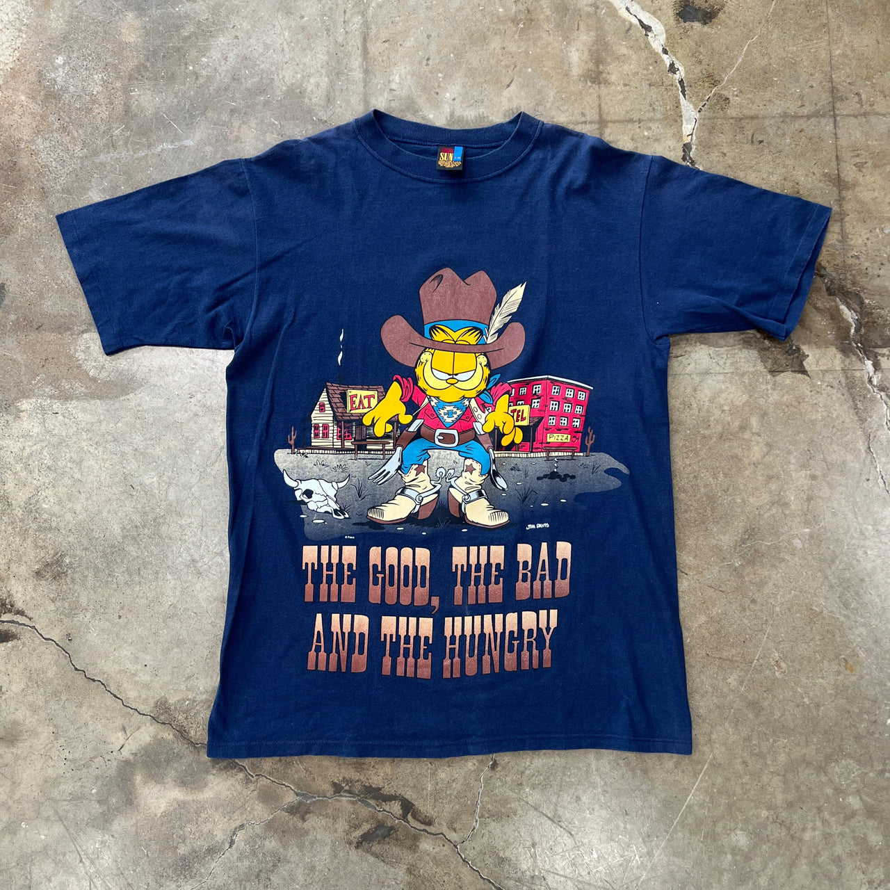 Garfield Single Stitch Western Good Bad Hungry Tee