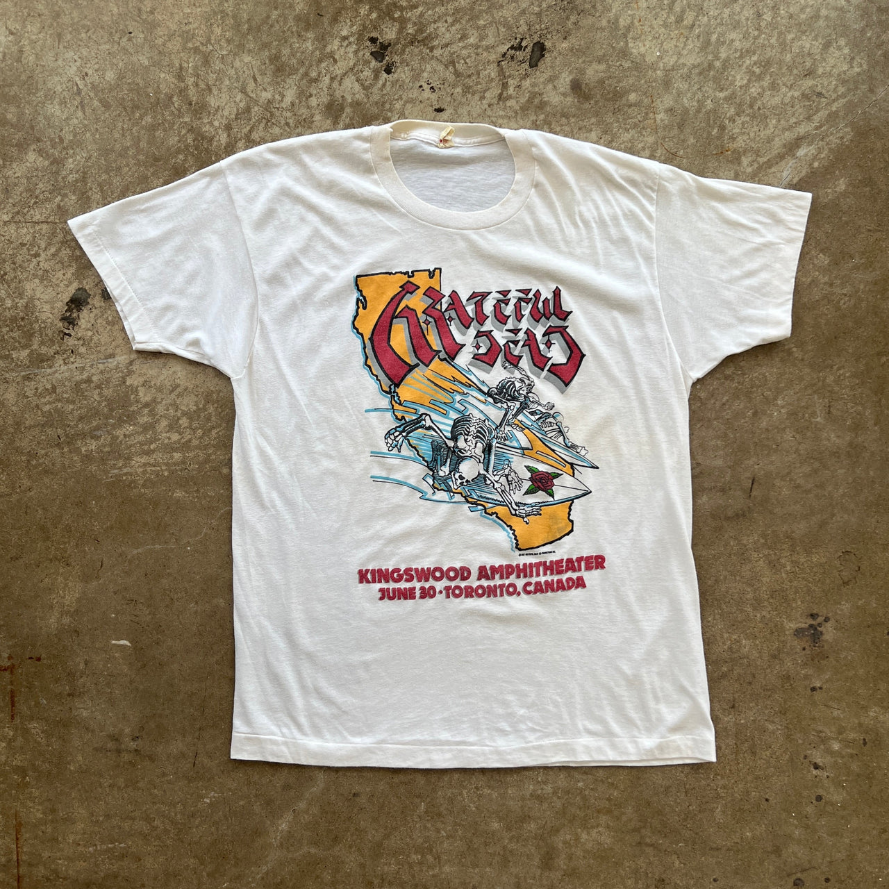 1987 Grateful Dead Surfing Skeletons California Tee Single Stitch
