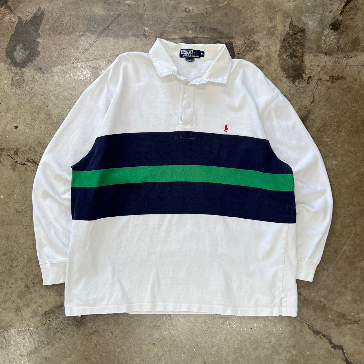 Ralph Lauren Polo Blue Green Y2K LS Polo