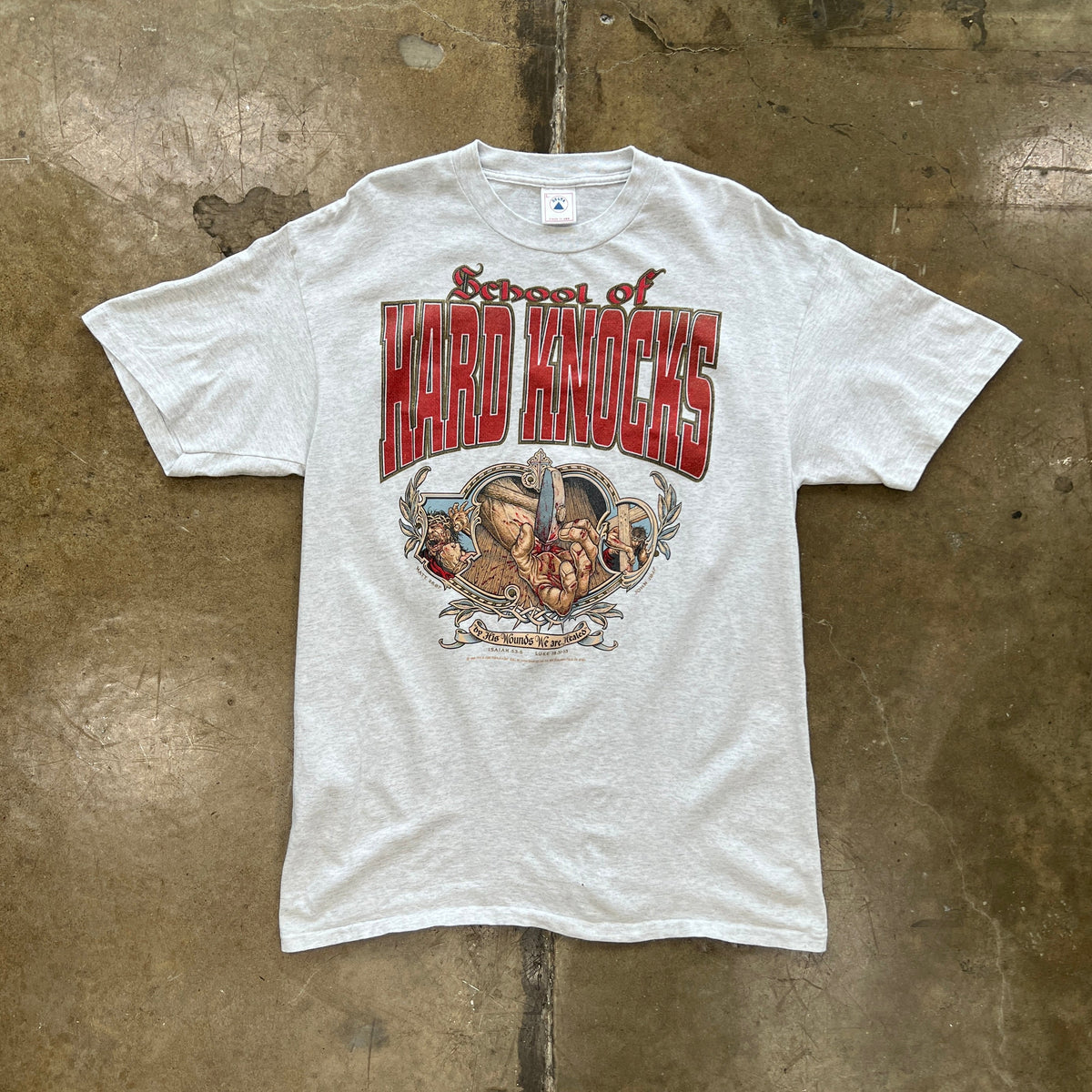 1995 School of Hard Knocks Wounds Religious Jesus Tee