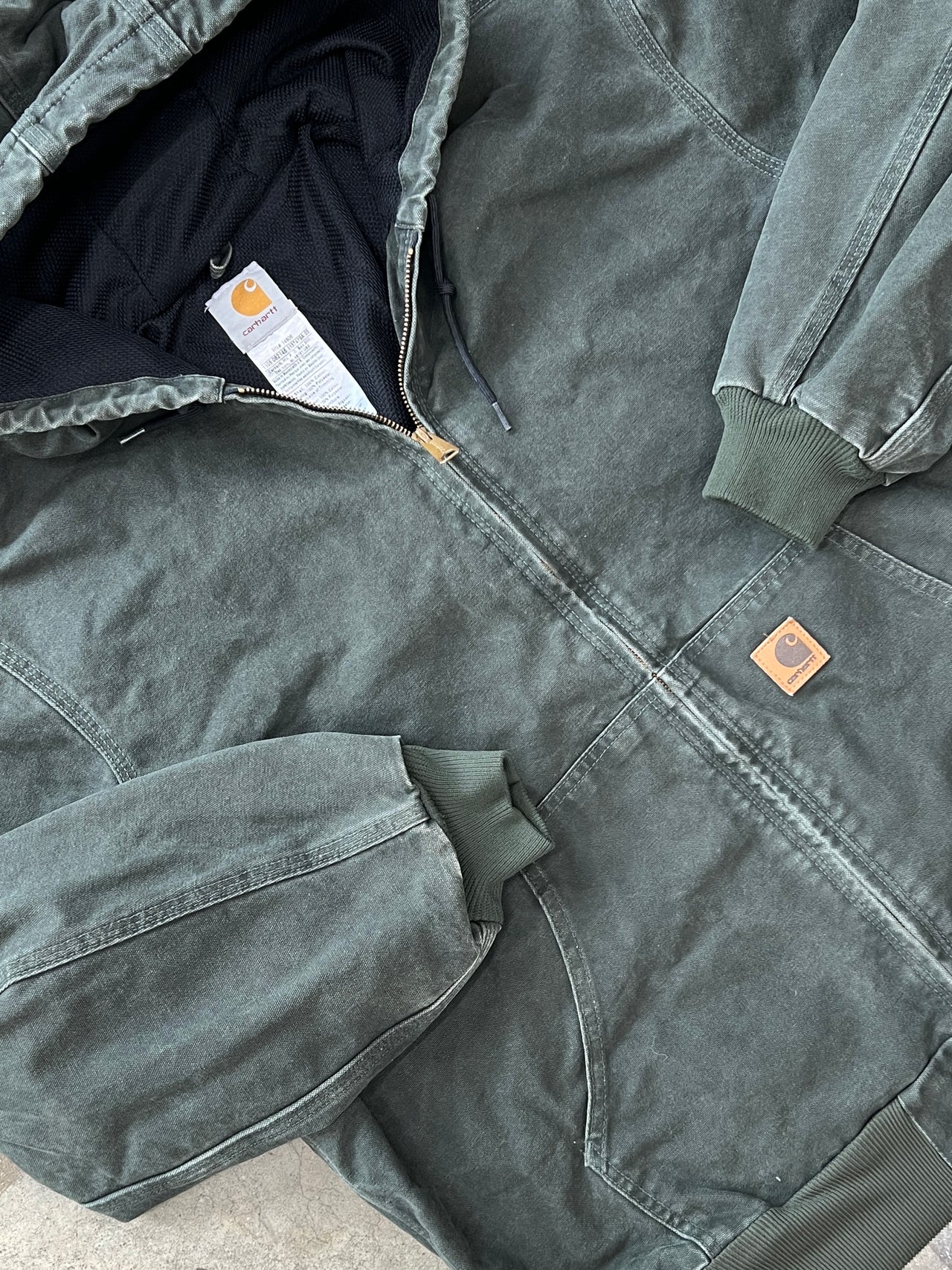 Carhartt Lined Hooded Zip Up Mesh Lined Jacket