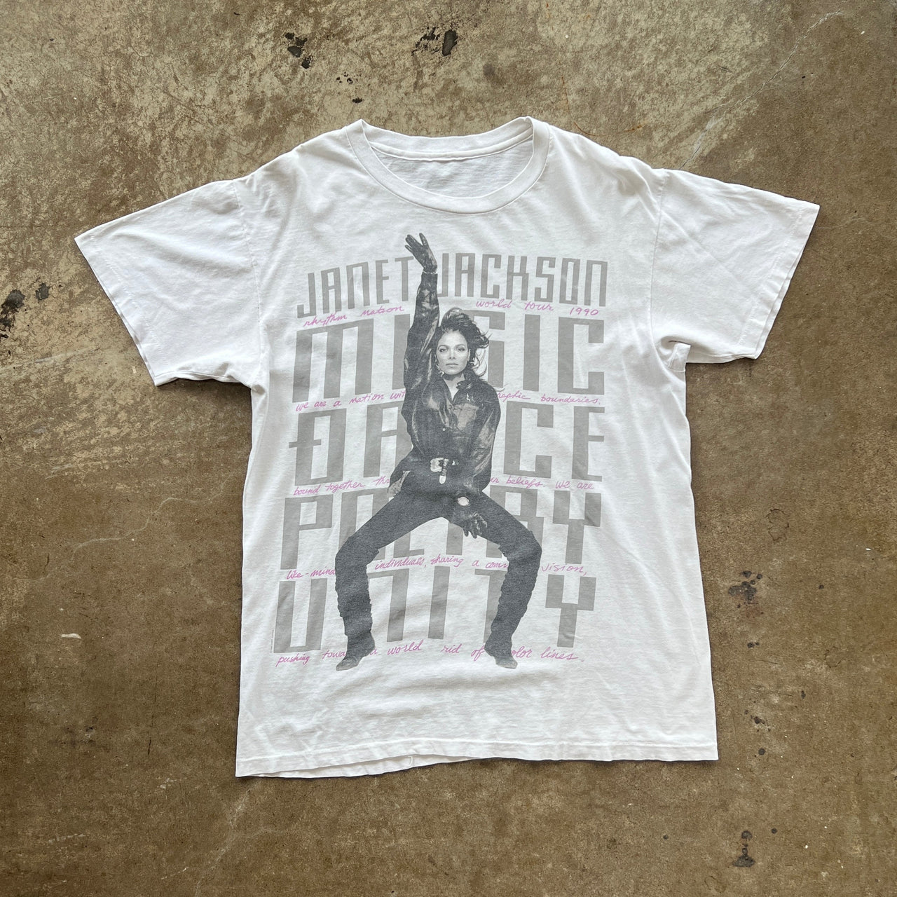 1990 Janet Jackson Rhythm Nation World Tour Single Stitch Tee
