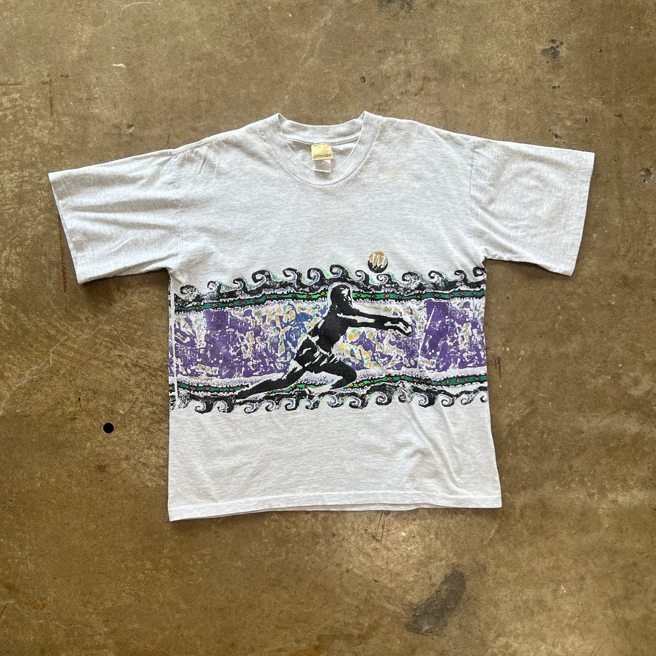 80s St. John Bay Volleyball Wraparound Graphic Single Stitch Tee