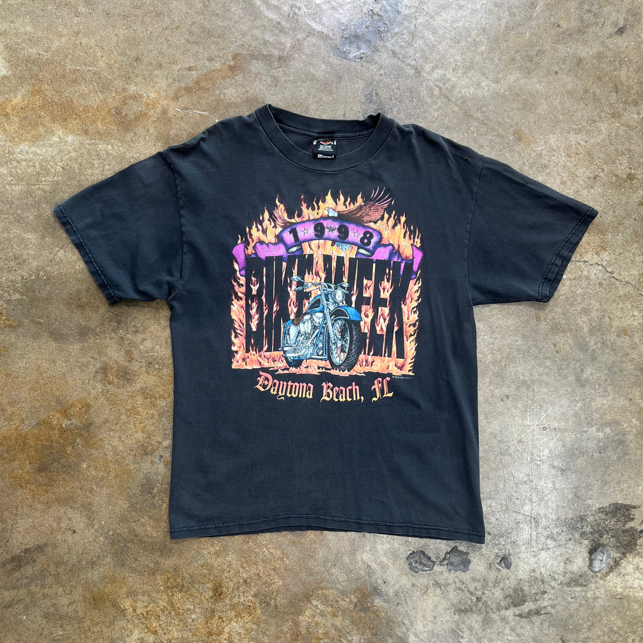 1998 Harley Davidson Bike Week Flame Motorcycle Tee