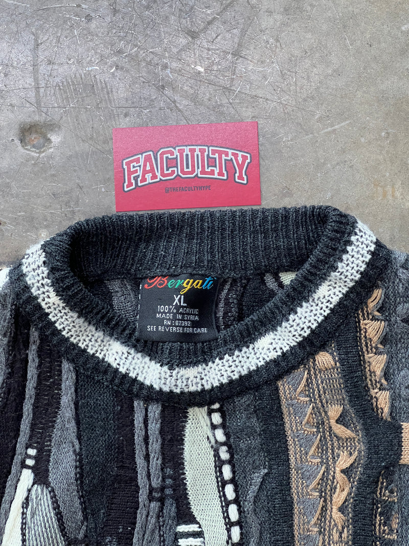 Bergati Coogi Style 90s Knit Vertical Sweater