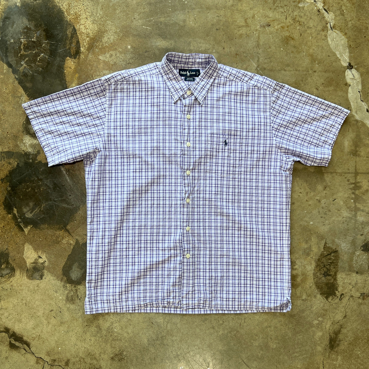 90s Ralph Lauren Purple Plaid Button Up