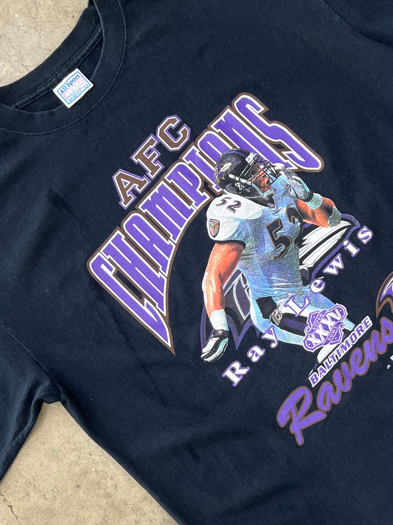 2001 AFC Champs Ray Lewis Baltimore Ravens Football Tee