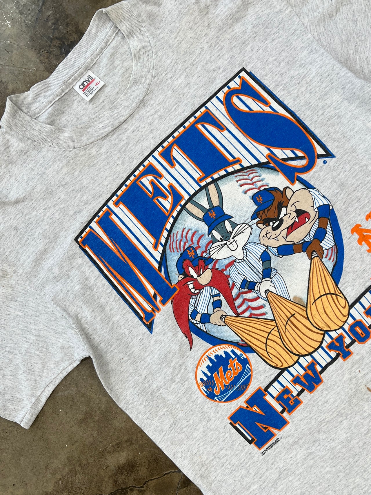 1993 Looney Tunes MLB New York Mets Single Stitch Tee