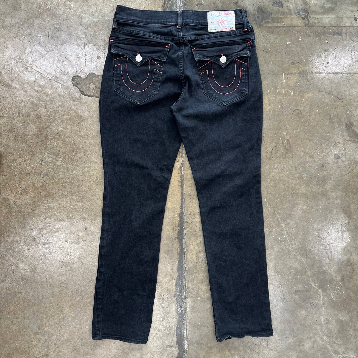 True Religion Ricky Relaxed Fit Black Pink Jeans