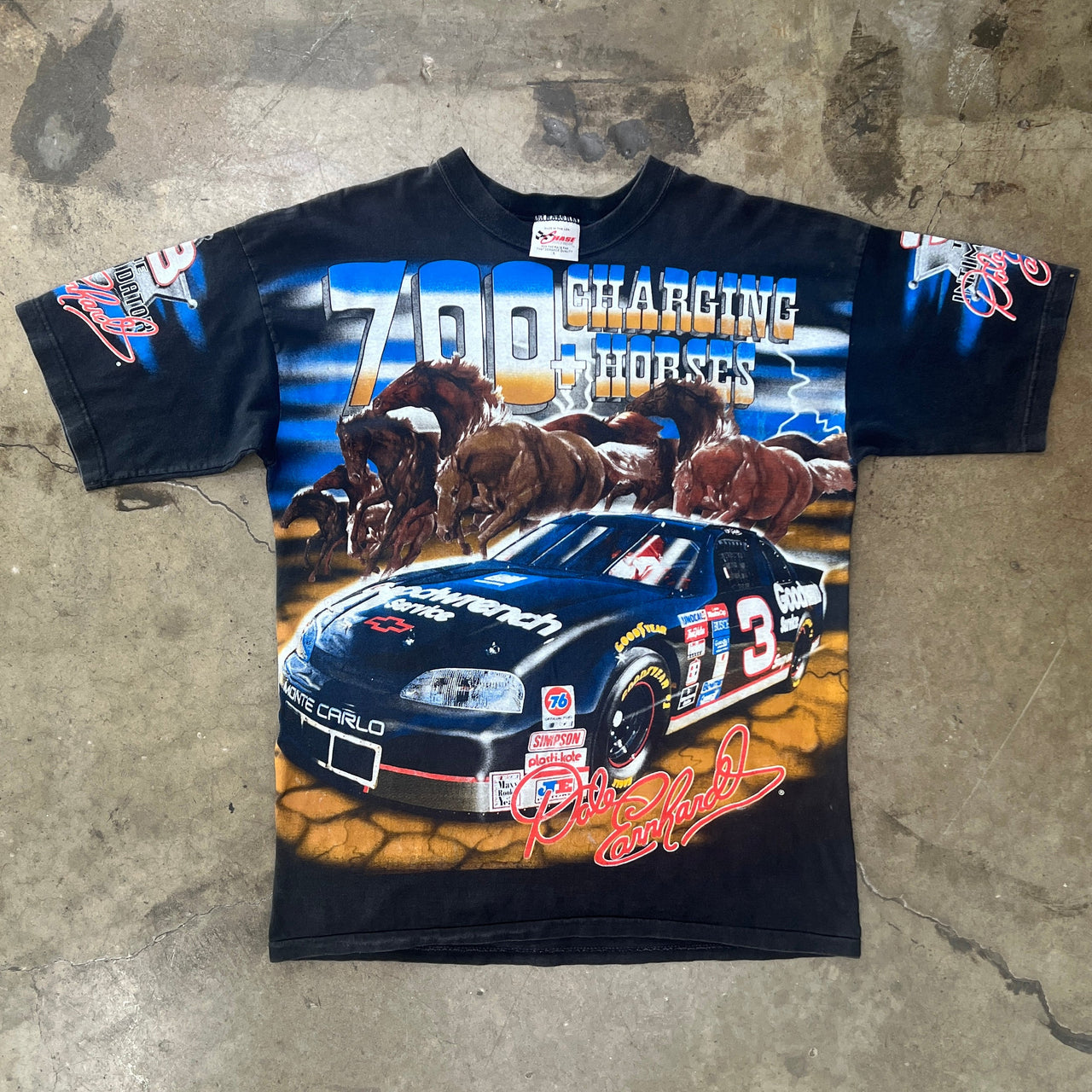 1997 Dale Earnhardt Goodwrench Charging Horses Racing Tee