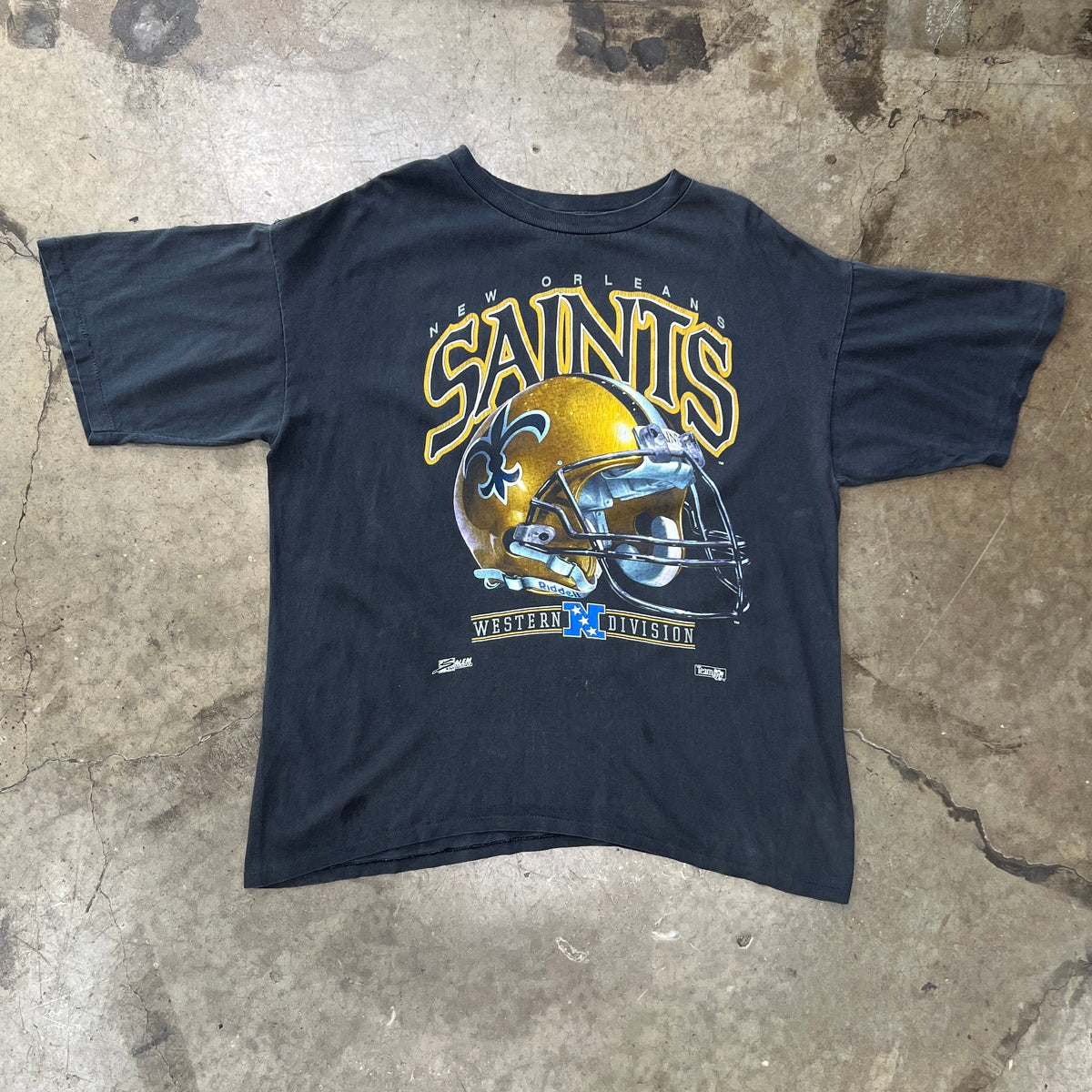 90s NFL Salem New Orleans Saints Western Division Helmet Tee