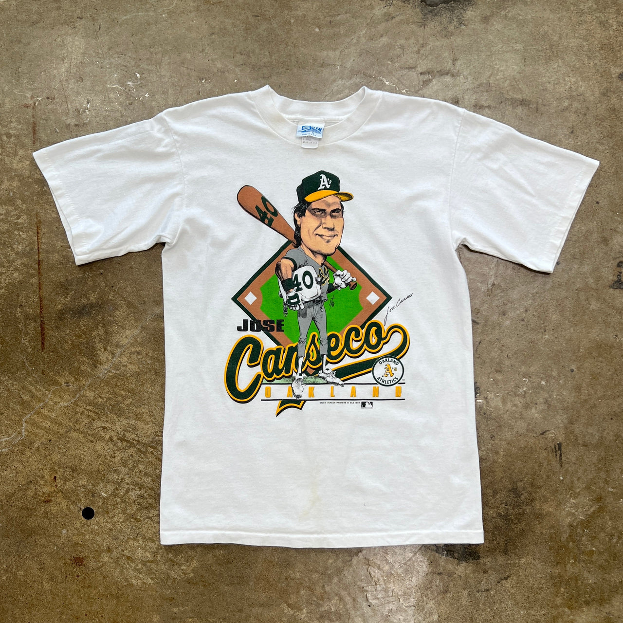 1988 MLB Jose Canseco Oakland A's Single Stitch Tee Salem Tag