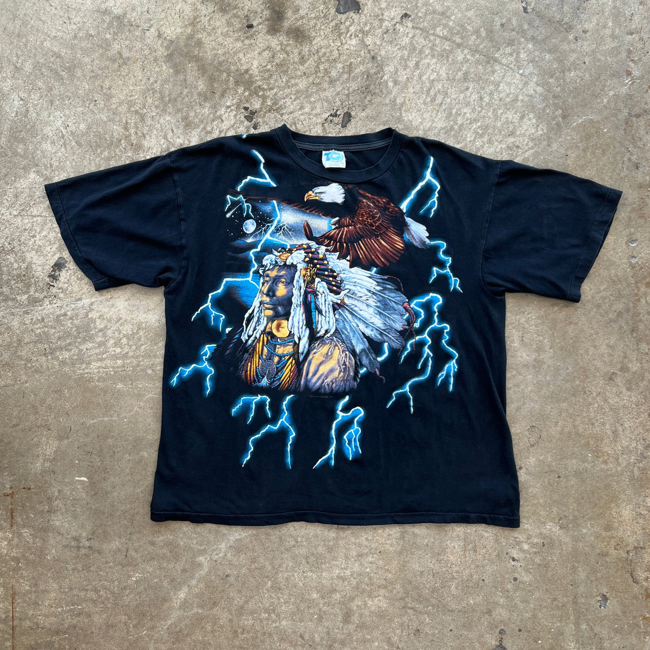 American Thunder Native Lighting Eagle Single Stitch Tee