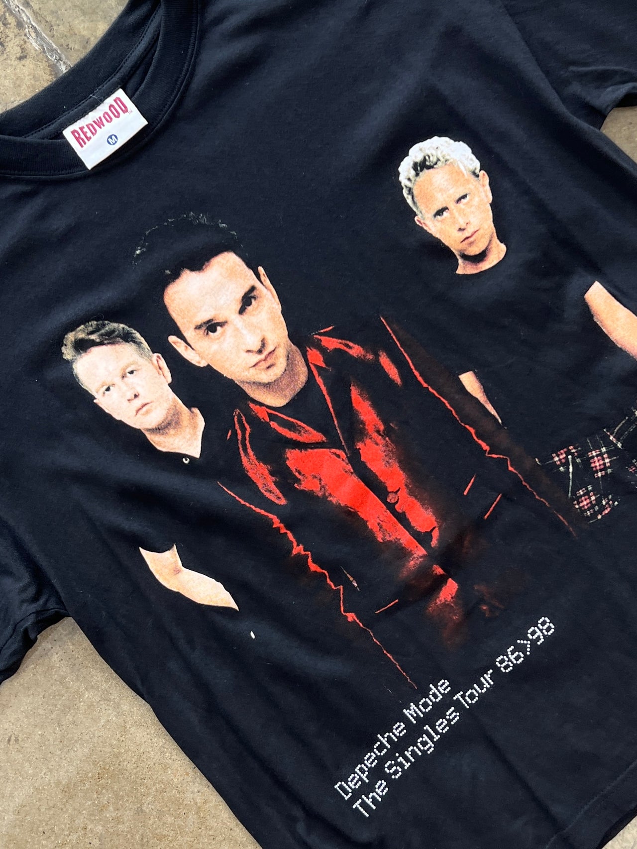 1998 Depeche Mode The Singles Tour Europe Tee Redwood