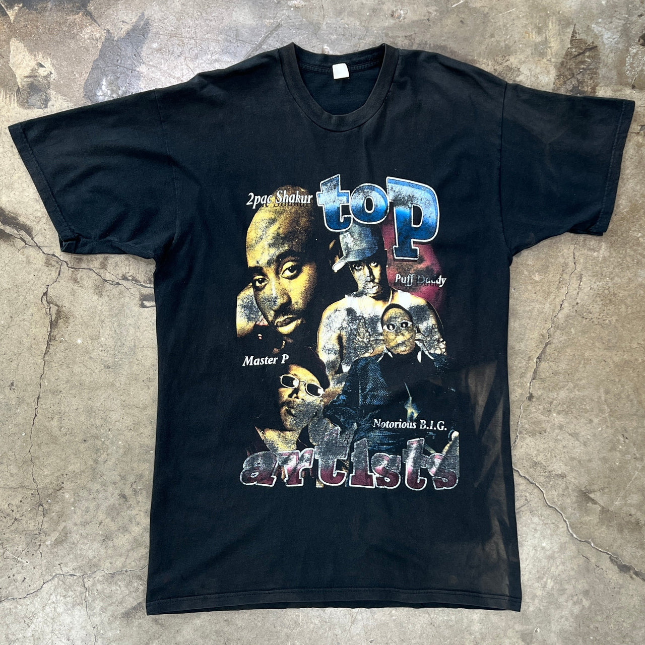 90s Tupac Top Artist Notorious Big Master P Rap Lil Kim Wrap Tee XL