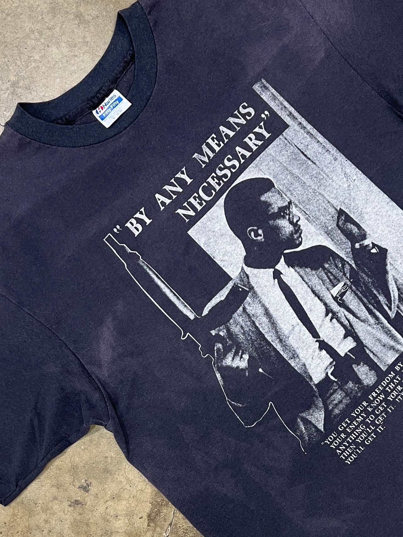 Malcolm X Rifle By Any Means Necessary Social Justice Single Stitch Tee